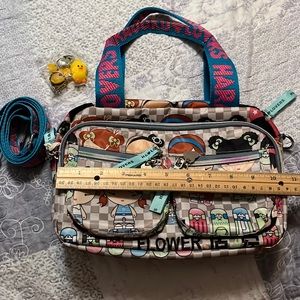 Harajuku crossbody bag,multiile working zipper pockets,shoulder strap included